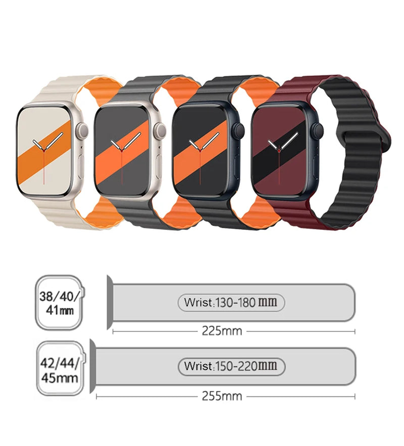 Silicone Magnetic Strap for Apple Watch Band 44Mm 45Mm 49Mm 40Mm 41Mm 38Mm 42Mm Bracelet Iwatch Series 8 9 3 5 4 SE 6 7 Ultra 2