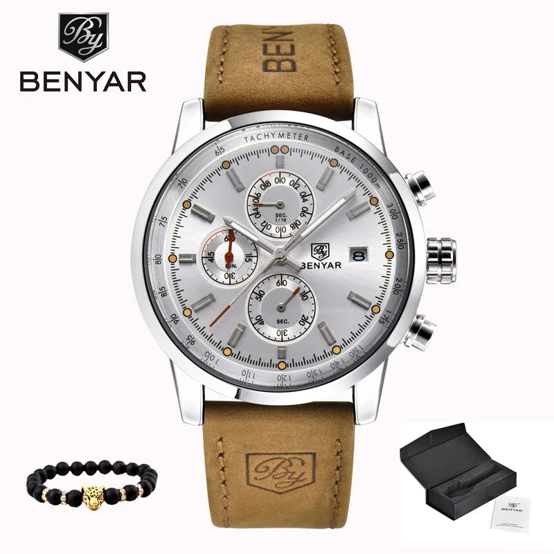 BENYAR Men'S Sports Watch Waterproof Casual Fashion Quartz Watch Business Watch Luminous Calendar Men'S Watch BY-5102M