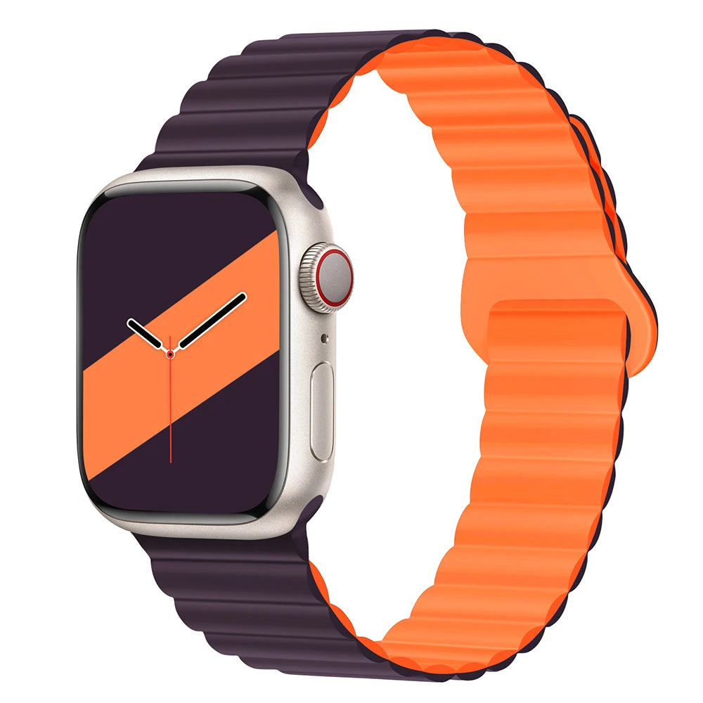 Silicone Magnetic Strap for Apple Watch Band 44Mm 45Mm 49Mm 40Mm 41Mm 38Mm 42Mm Bracelet Iwatch Series 8 9 3 5 4 SE 6 7 Ultra 2