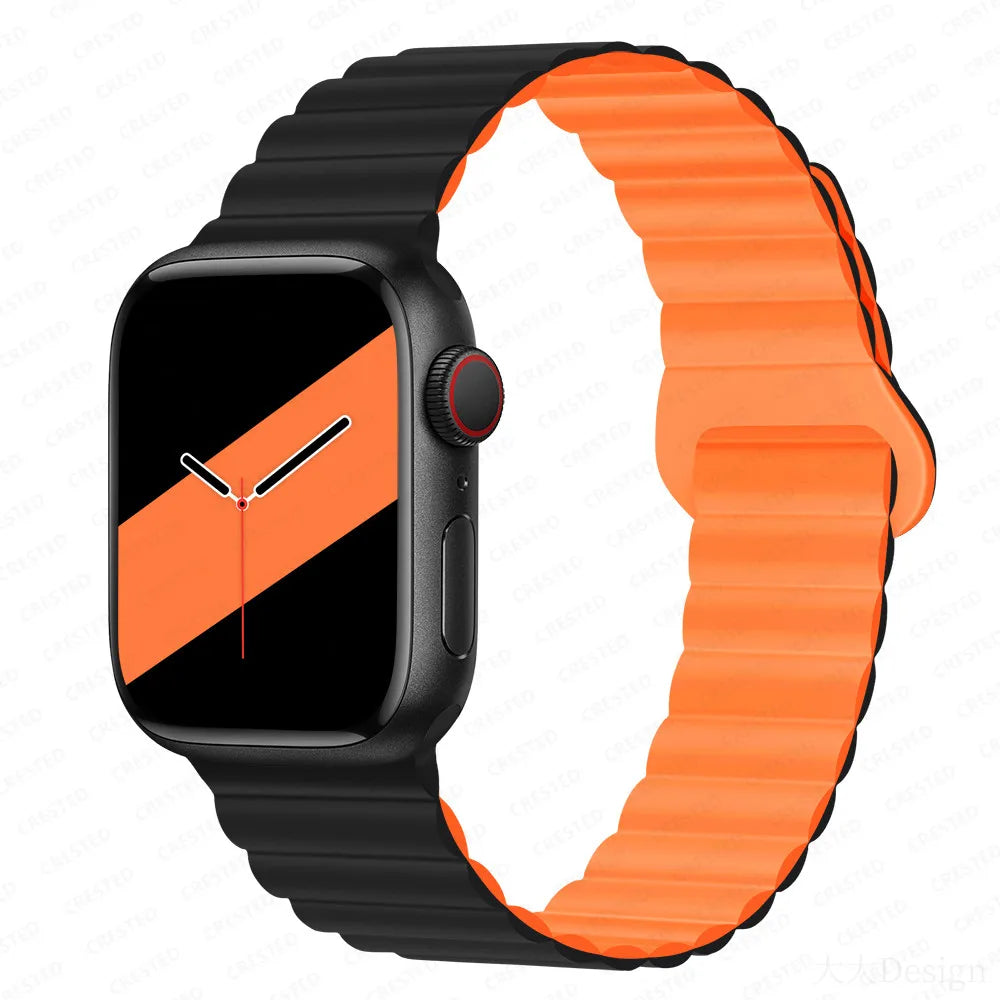 Silicone Magnetic Strap for Apple Watch Band 44Mm 45Mm 49Mm 40Mm 41Mm 38Mm 42Mm Bracelet Iwatch Series 8 9 3 5 4 SE 6 7 Ultra 2