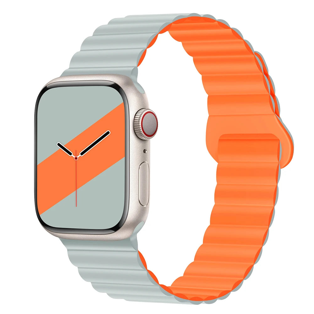 Silicone Magnetic Strap for Apple Watch Band 44Mm 45Mm 49Mm 40Mm 41Mm 38Mm 42Mm Bracelet Iwatch Series 8 9 3 5 4 SE 6 7 Ultra 2