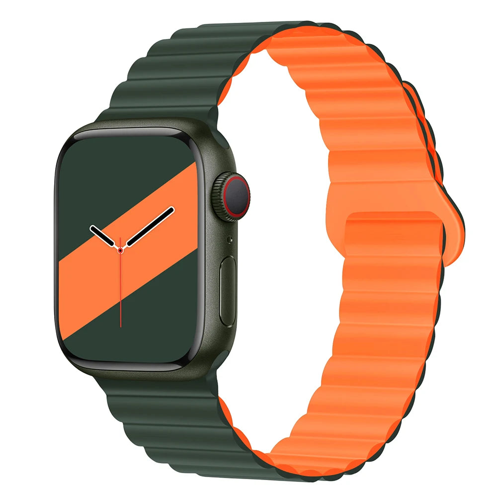 Silicone Magnetic Strap for Apple Watch Band 44Mm 45Mm 49Mm 40Mm 41Mm 38Mm 42Mm Bracelet Iwatch Series 8 9 3 5 4 SE 6 7 Ultra 2