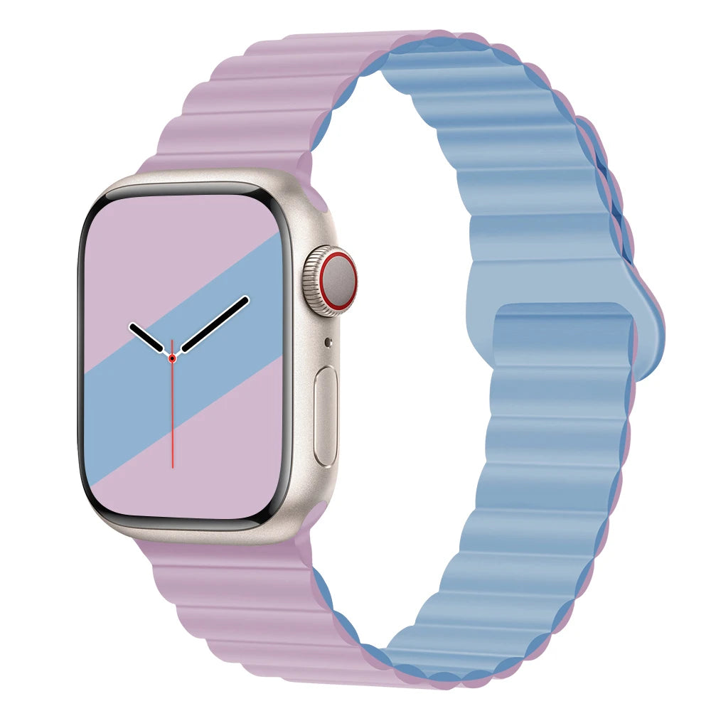 Silicone Magnetic Strap for Apple Watch Band 44Mm 45Mm 49Mm 40Mm 41Mm 38Mm 42Mm Bracelet Iwatch Series 8 9 3 5 4 SE 6 7 Ultra 2