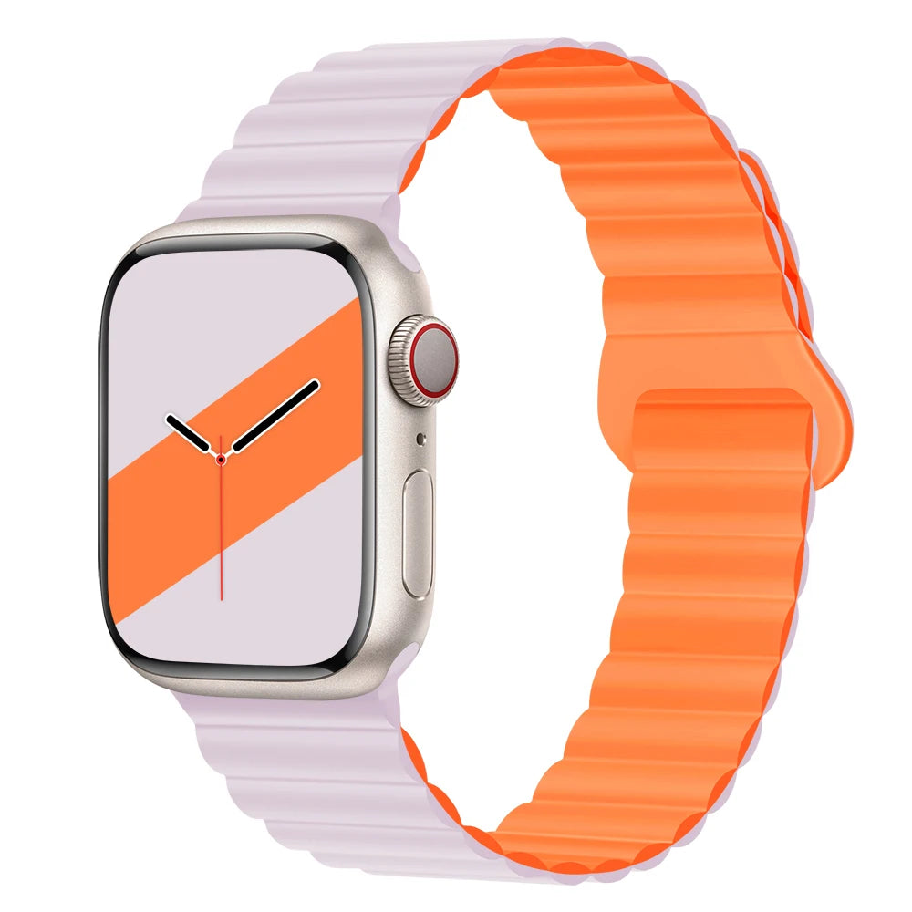 Silicone Magnetic Strap for Apple Watch Band 44Mm 45Mm 49Mm 40Mm 41Mm 38Mm 42Mm Bracelet Iwatch Series 8 9 3 5 4 SE 6 7 Ultra 2