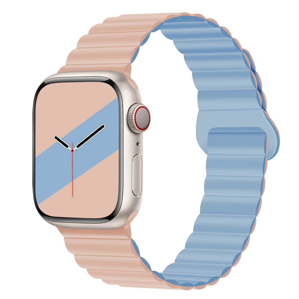 Silicone Magnetic Strap for Apple Watch Band 44Mm 45Mm 49Mm 40Mm 41Mm 38Mm 42Mm Bracelet Iwatch Series 8 9 3 5 4 SE 6 7 Ultra 2