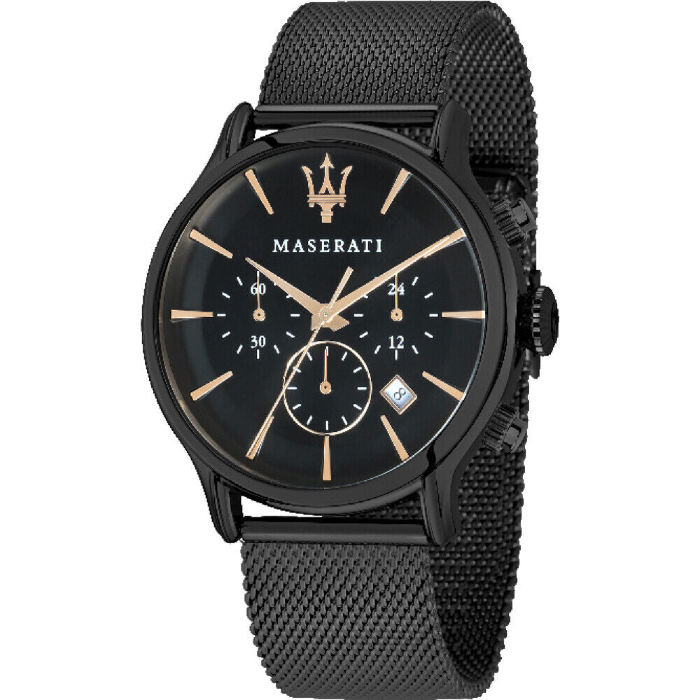 Maserati Epoca Black Steel Case with Milanese Strap Men'S Watch. R8873618006